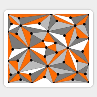 Abstract geometric pattern - orange, gray, black and white. Sticker